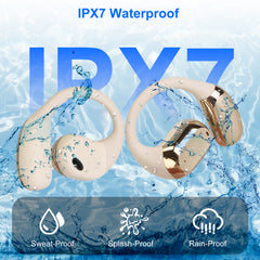 Open-Ear Wireless V5.4 Earbuds, LED Display Case, IPX7 Waterproof, Touch Control