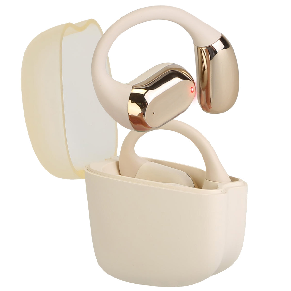 Open-Ear Wireless V5.4 Earbuds, LED Display Case, IPX7 Waterproof, Touch Control