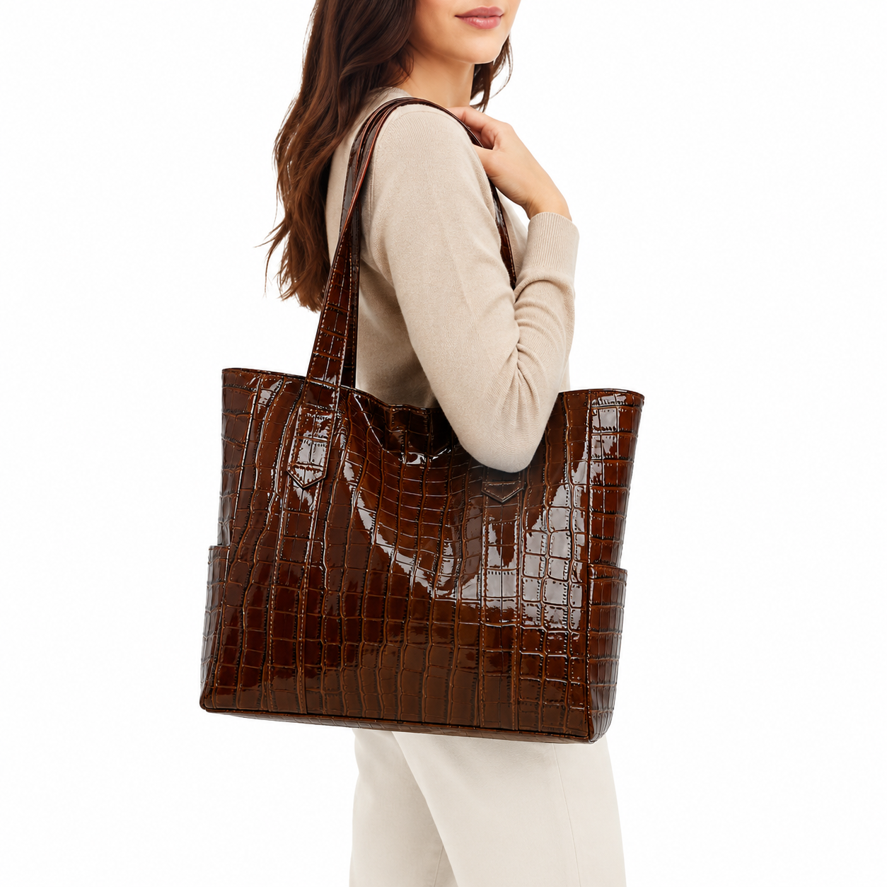 Crocodile Pattern PU Tote Bag for Women